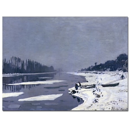 Claude Monet 'Ice On Seine At Bougival, 1867-8' Canvas Art,26x32